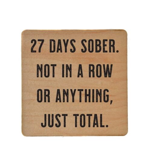 27 Days Sober Coaster, BagMYGift