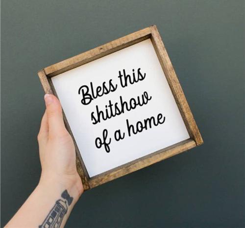 Bless This Shitshow of A Home Wood Sign, BagMyGift