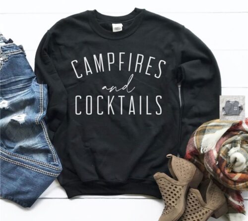 Campfires and Cocktails sweatshirt will keep you cozy, BagMyGift