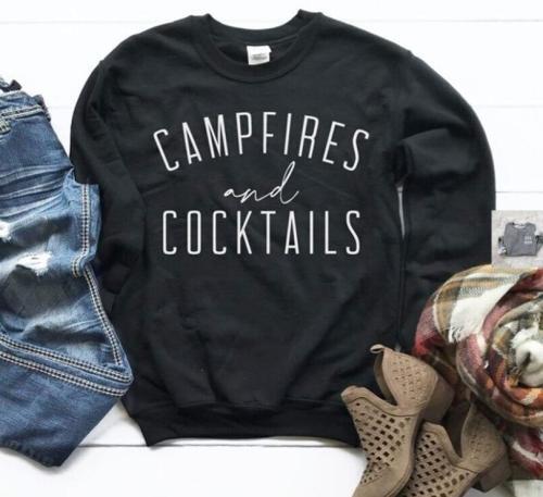 Campfires and Cocktails sweatshirt will keep you cozy, BagMyGift