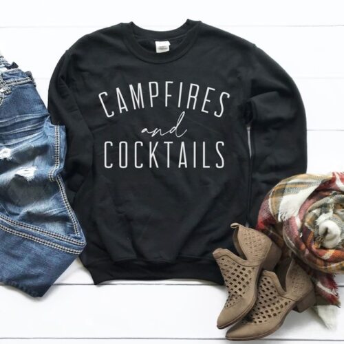 Campfires and Cocktails sweatshirt will keep you cozy, BagMyGift