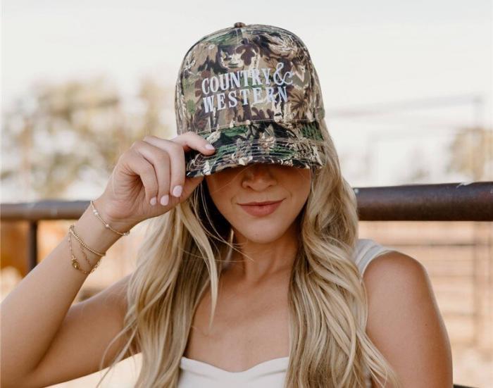 Country & Western Camo Trucker Hat, BagMYGift