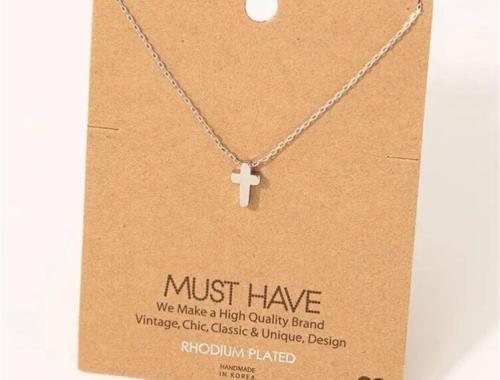 Dainty Mini Cross Pendant Necklace, BagMyGift