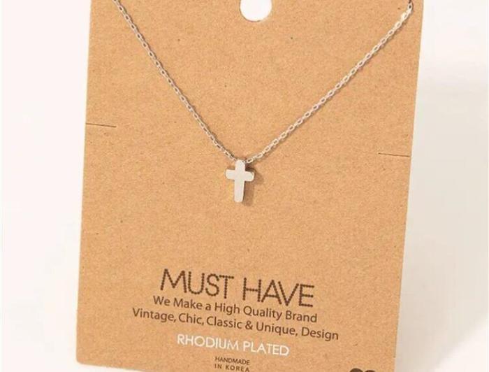 Dainty Mini Cross Pendant Necklace, BagMyGift