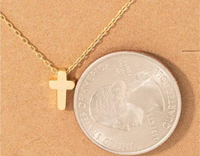 Dainty Mini Cross Pendant Necklace, BagMyGift