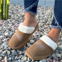 Western Cowgirl Dolly Square Toe Slippers - Fawn, BagMyGift