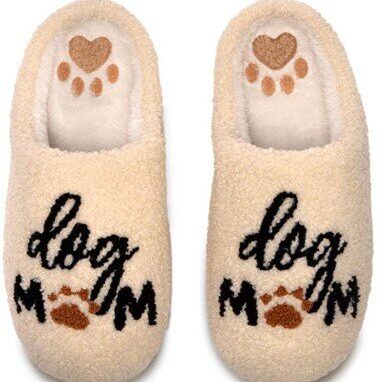 Indoor/Outdoor Slippers – Dog Mom - Cream, BagMyGift