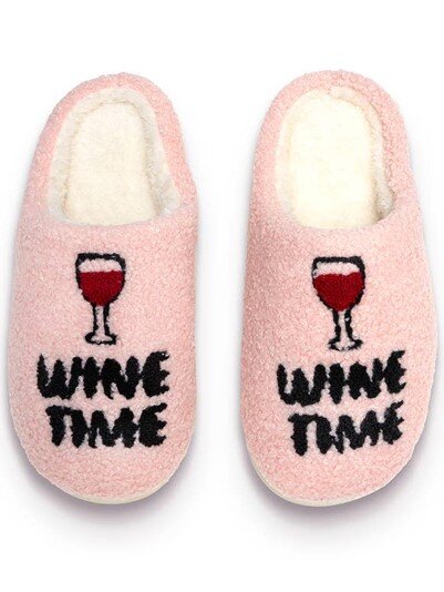 Indoor/Outdoor Slippers – Wine Time - Pink, BagMyGift