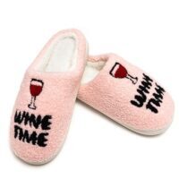 Indoor/Outdoor Slippers – Wine Time - Pink, BagMyGift