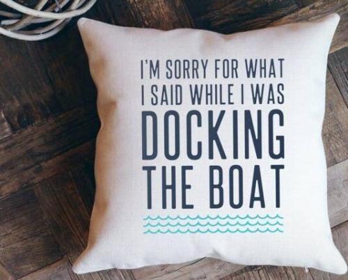 Lake Boat Throw Pillow, BagMyGift