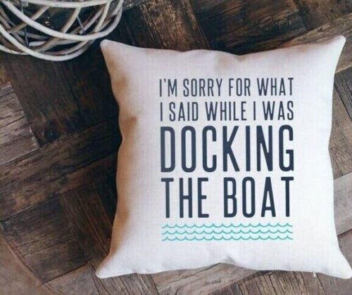 Lake Boat Throw Pillow, BagMyGift