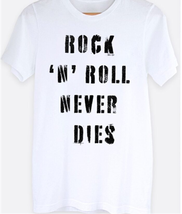 Rock ‘N’ Roll Never Dies Graphic Tee Shirt. BagMyGift