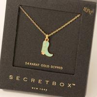 Secret Box Cowboy Boot Charm Necklace BagMyGift