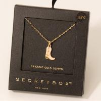 Secret Box Cowboy Boot Charm Necklace BagMyGift