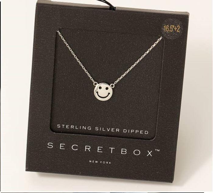 Secret Box Smiley Face Charm Necklace, BagMyGift