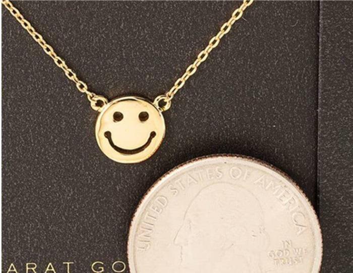 Secret Box Smiley Face Charm Necklace, BagMyGift