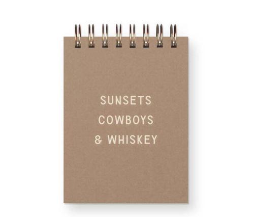 Sunsets, Cowboys & Whiskey Jotter Notebookk, BagMYGift