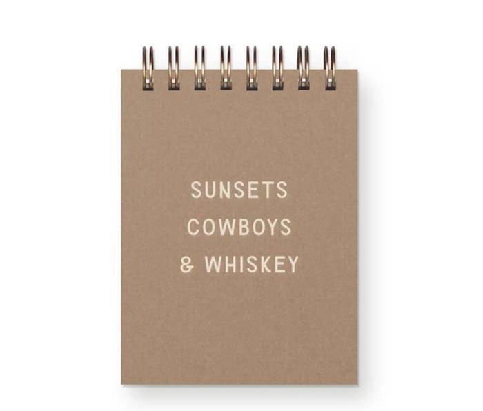 Sunsets, Cowboys & Whiskey Jotter Notebookk, BagMYGift