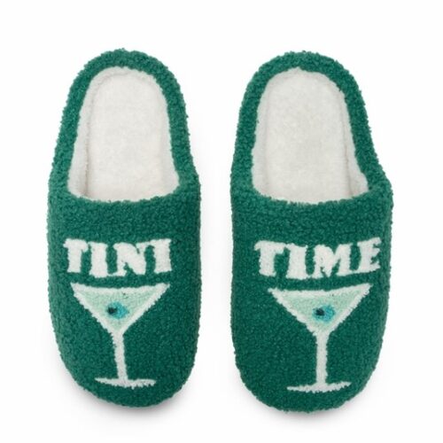 Indoor/Outdoor Slippers – Martini “Tini Time” - Green, BagMyGift