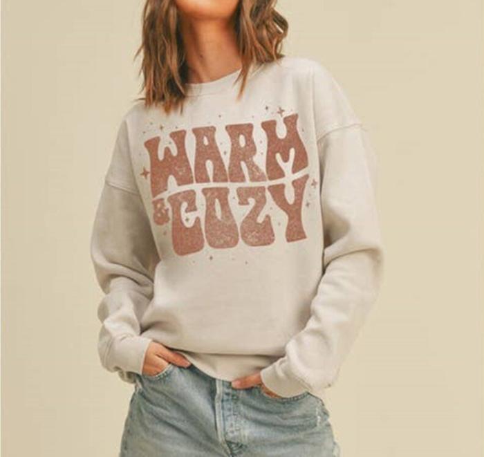 Warm & Cozy Graphic Sweatshirtt, BagMyGift