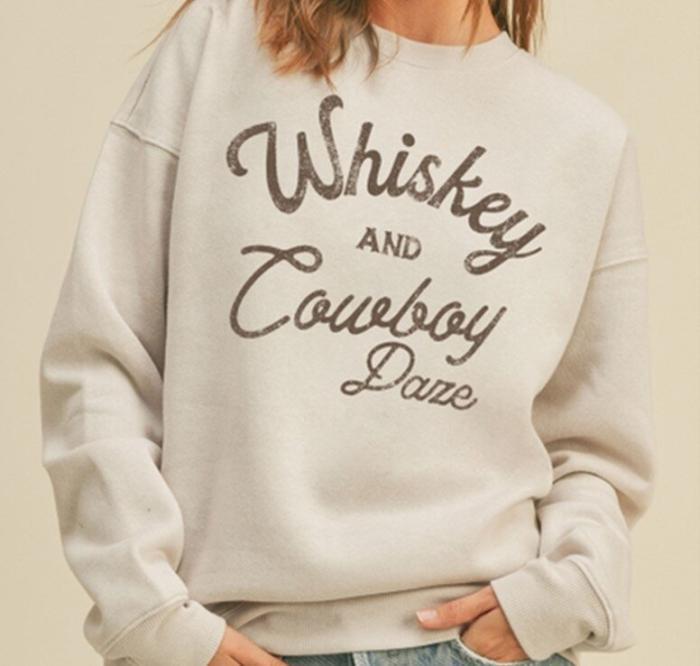 Whiskey & Cowboy Daze Graphic Sweatshirt, BagMyGift