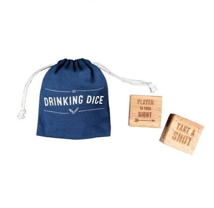 Wood Drinking Dice Set, Adult Party Games BagMYGift