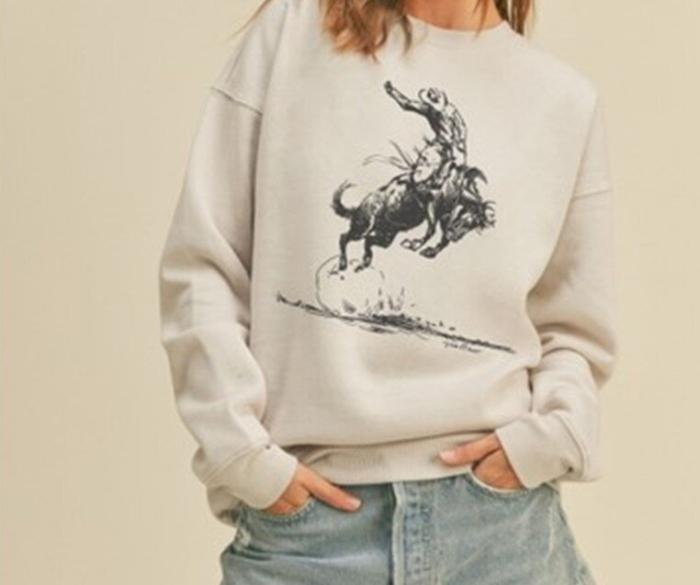 Highland Cowboy Distressed Sweatshirt, BagMyGift