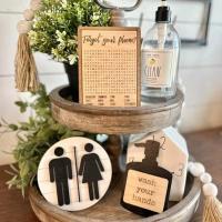 Bathroom Tiered Tray Signs - Image 2