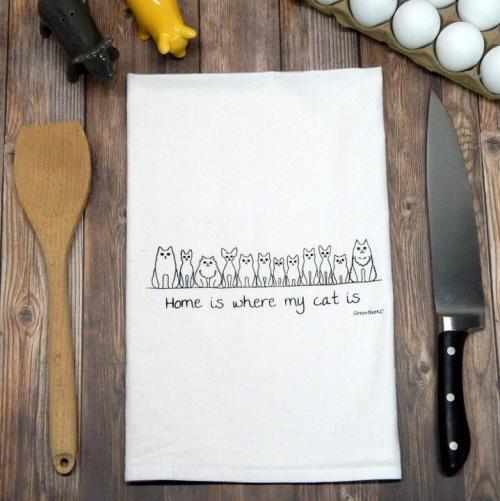 Home is where my cat is.. Tea Towel BagMYGift