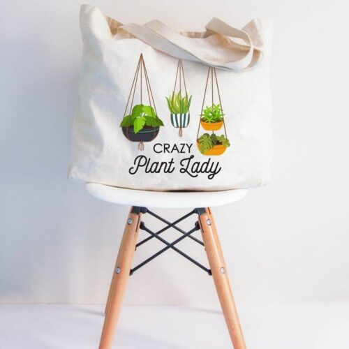 Crazy Plant Lady Tote Bag, BagMyGift