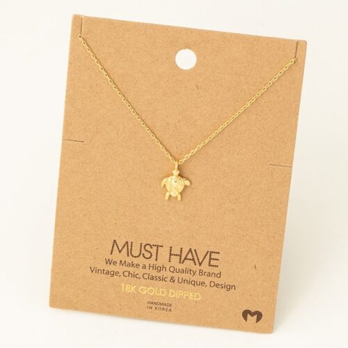 Dainty Turtle Charm Necklace, BagMyGift