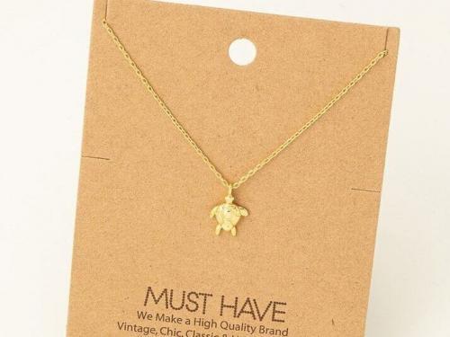 Dainty Turtle Charm Necklace, BagMyGift