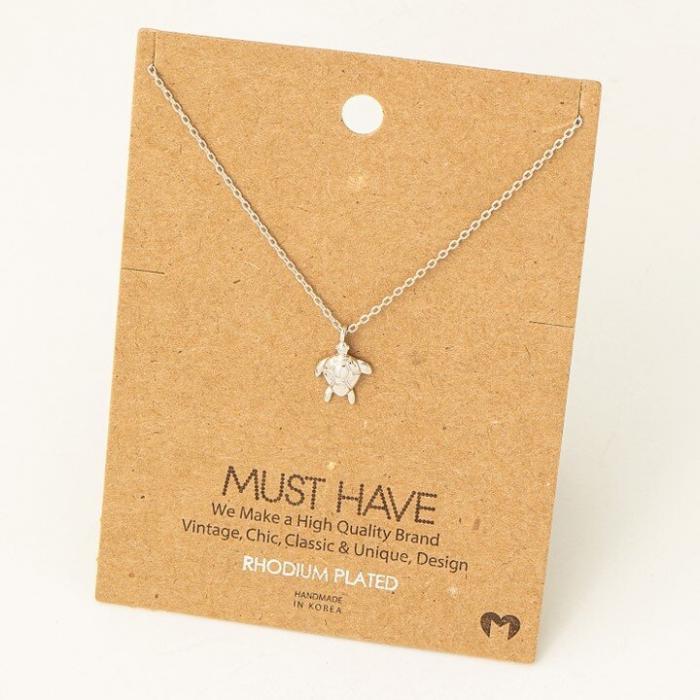 Dainty Turtle Charm Necklace, BagMyGift