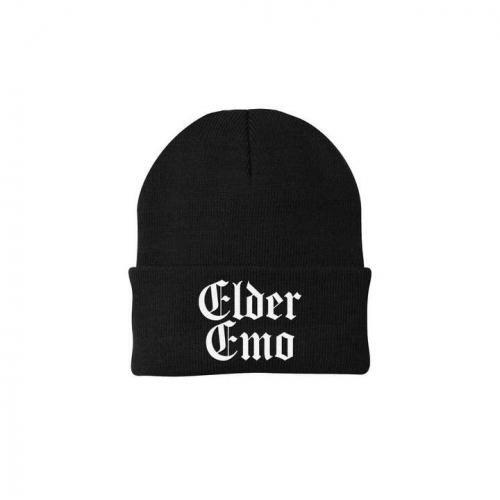 Elder Emo Black Embroidered Beanie, BagMYGift