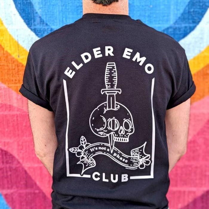 Elder Emo Club Back T-Shirt, BagMYGift