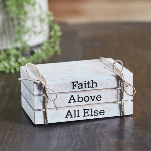 Faith Above All Else Faux Book Stack, BagMyGift