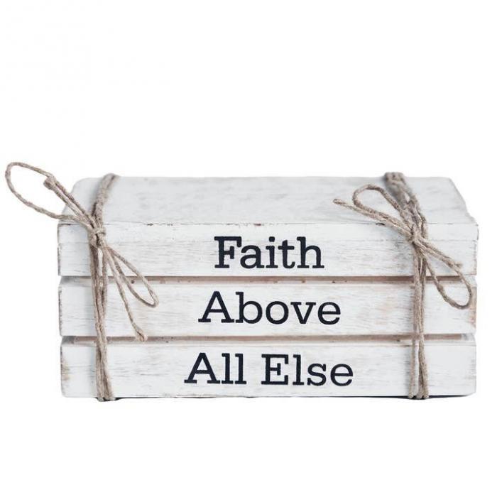 Faith Above All Else Faux Book Stack - Image 3