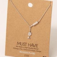 Gold Dipped Cz Pouring Wine Pendant Necklace, BagMyGift