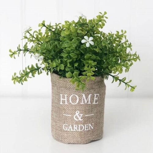 Home & Garden Burlap Bag & Spring Flowers, BagMyGift