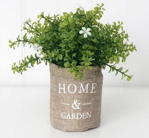 Home & Garden Burlap Bag & Spring Flowers, BagMyGift