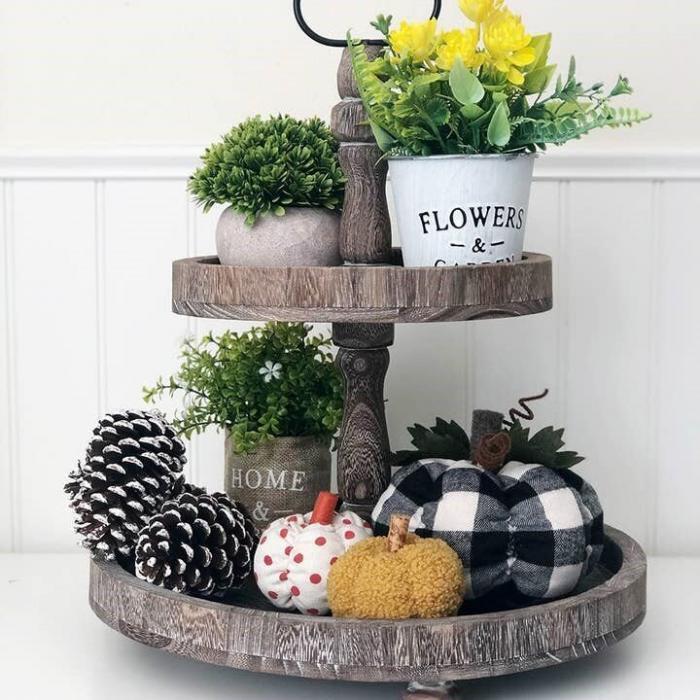 Flower & Garden Can & Flowers - Tiered Tray Decor,, BagMyGift