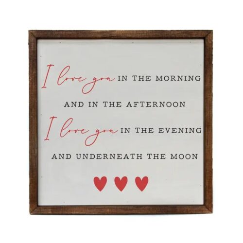 I Love You in the Morning Wood Sign, BagMYGift