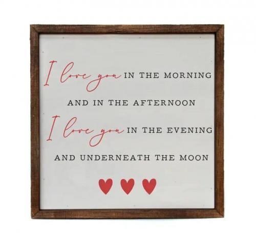 I Love You in the Morning Wood Sign, BagMYGift