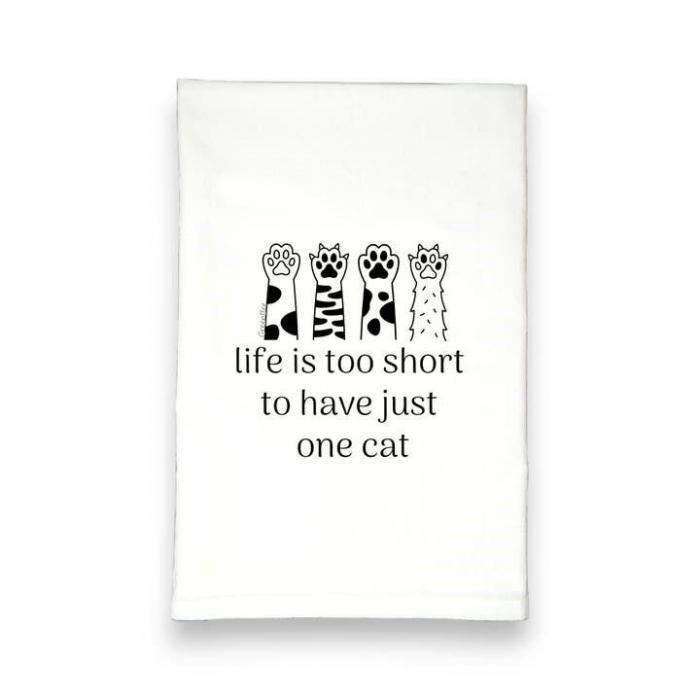 Life is Too Short Cat Tea Towel, BagMYGift