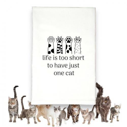 Life is Too Short Cat Tea Towel, BagMYGift