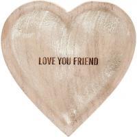 Love You Friend 4” Wood Keepsake Dish, BagMYGift