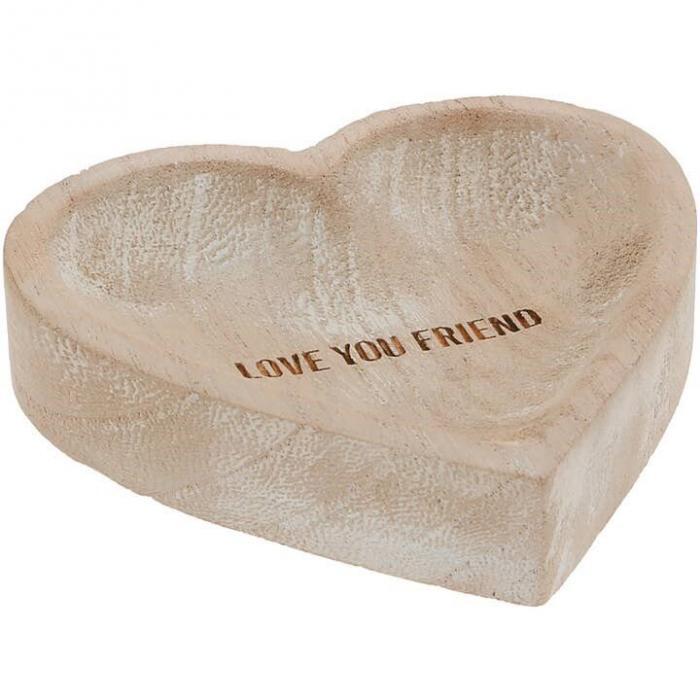 Love You Friend 4” Wood Keepsake Dish, BagMYGift