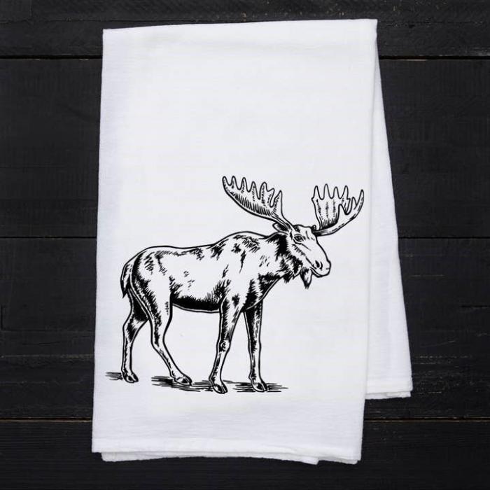 Moose Flour Sack Tea Towel, BagMYGift