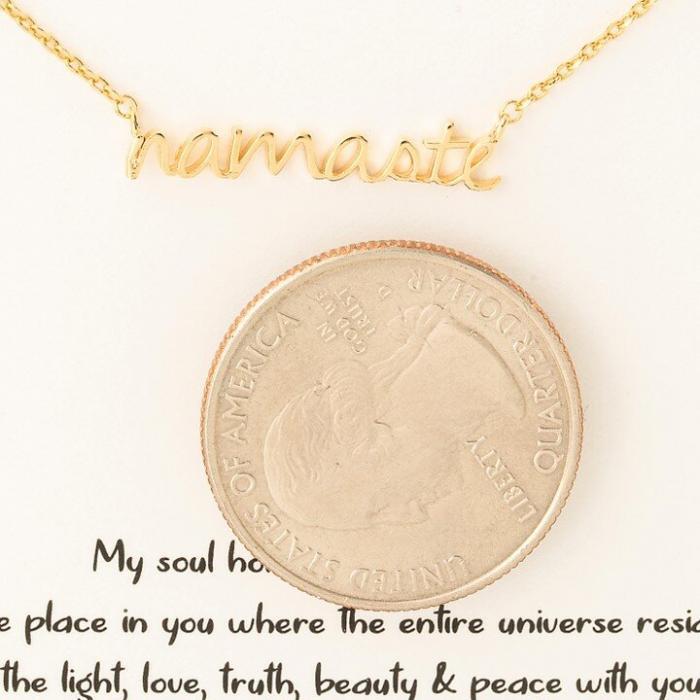 Namaste Handwritten Charm Necklace - Image 2