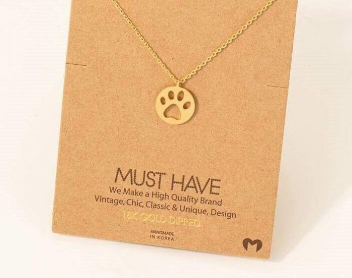 Paw Print Pendant Necklace, BagMyGift